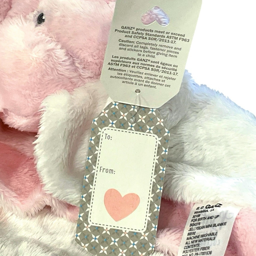 Baby Ganz Jellybean Elephant Lovey Plush Mini Blankie She is Fierce Pink NWT - Picture 8 of 13